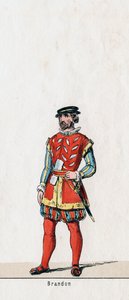 Brandon, Kostümentwurf für Shakespeares Stück, Heinrich VIII., 19. Jahrhundert von Unbekannt