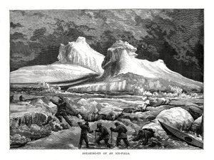 Zerbrechen eines Eisfeldes, 1877 von Unbekannt