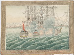 Brigg Mercury kämpft gegen zwei türkische Schiffe am 14. Mai 1829