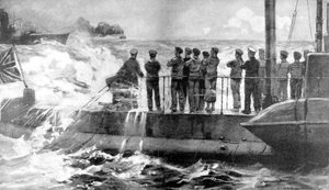 Britisches U-Boot E-13 in der Ostsee zur Unterstützung der Russen, Erster Weltkrieg, 1915 von Unbekannt