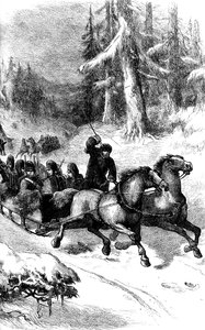 Britische Truppen durch Kanada im Winter, um 1860er Jahre