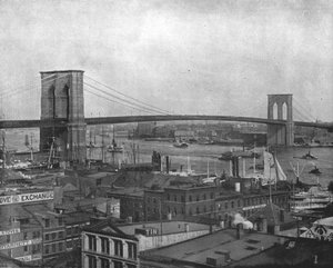 Brooklyn Bridge, New York, USA, um 1900