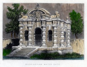 Buckingham Water Gate, der Strand, London, ca. 1850
