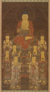 Buddha Amitabha Amita und die Acht Großen Bodhisattvas, Späte Goryeo-Periode, Mitte-Ende des 14. Jahrhunderts von Unbekannt