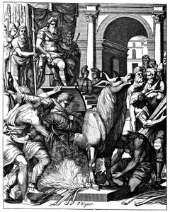 Stier des Phalaris, Tyrann von Agrigent, Sizilien, um 570 v. Chr., 16. Jahrhundert