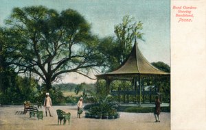 Bund Gardens zeigt Musikpavillon, Poona, ca. 1900