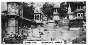 Verbrennungsstätte, Benares, Indien, ca. 1925