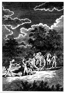 Begräbnis der Opfer der Londoner Pest bei Nacht in Massengräbern, 1665