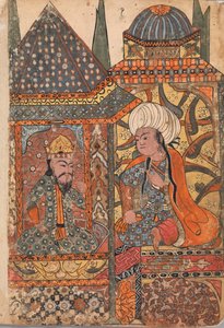 Burzuyeh wird von Nushirvan nach seiner Rückkehr aus Indien gerufen, Folio aus einem Kalila..., 18. Jahrhundert von Unbekannt