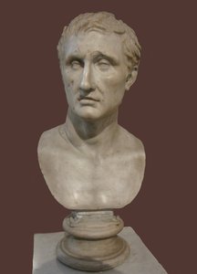 Büste des Menander. Römische Kopie der griechischen Statue von Kephisodotos und Timarchos, 4. Jahrhundert v. Chr. von Unbekannt