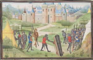Lager der Kreuzfahrer bei Jerusalem. Miniatur aus der Historia von Wilhelm von Tyrus, 1460er Jahre von Unbekannt