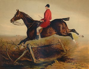 Kapitän Percy Williams auf einem Lieblings-Irischen Jäger