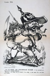 Karikatur von Wilhelm I. von Preußen, Deutsch-Französischer Krieg, 1870-1871 von Unbekannt