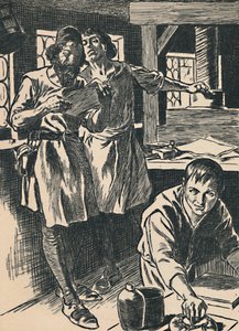 Caxton in seiner Druckerei, ca. 1907 von Unbekannt