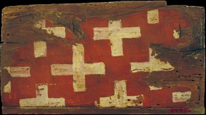 Deckenpaneel mit Kreuzen, dem Emblem der Familie Cruïlles