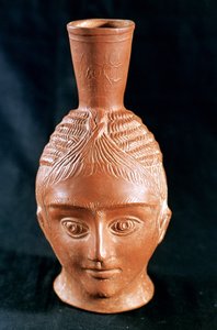 Keramikvase in Form eines anthropomorphen Kopfes, El Aouja, Tunesien von Unbekannt
