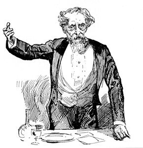 Charles Dickens hält eine Nachmittagsrede, ca. 1860er