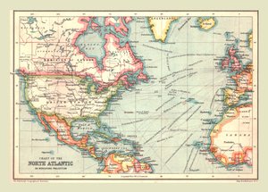 Karte des Nordatlantiks, 1902 von Unbekannt