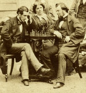 Schach und Karten, um 1850er Jahre von Unbekannt