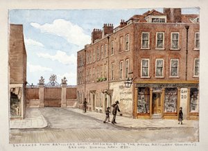 Chiswell Street mit Eingang zum Gelände der Royal Artillery Company, Finsbury, London, 1880 von Unbekannt