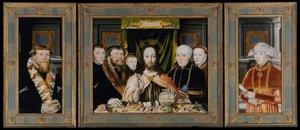 Christus segnet, umgeben von einer Stifterfamilie, ca. 1573-82