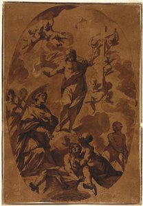 Christus triumphierend erscheint einem Fürsprecherheiligen, 1600er von Unbekannt