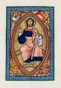 Christus in Herrlichkeit mit den Symbolen der vier Evangelisten, um 1200