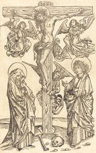 Christus am Kreuz mit Engeln, 1490-1500 von Unbekannt