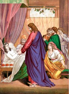 Christus erweckt die Tochter des Jairus, Vorsteher der Synagoge, von den Toten, Mitte 19. Jahrhundert