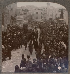 Weihnachtsprozession in Bethlehem, um 1900