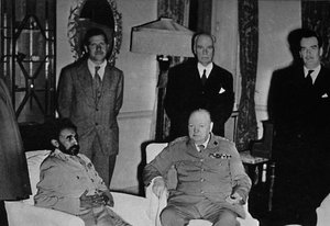 Churchill in Kairo mit dem äthiopischen Kaiser Haile Selassie