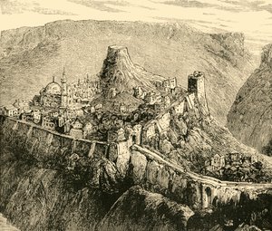 Zitadelle und Palast der alten Könige von Bulgarien in Tirnova, 1890 von Unbekannt