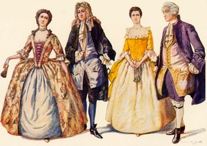 Kleidung der Herrschaft von Königin Anne und Georg I., 1702-1725 von Unbekannt
