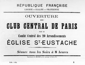 Club Central de Paris, aus französischen politischen Plakaten der Pariser Kommune von Unbekannt