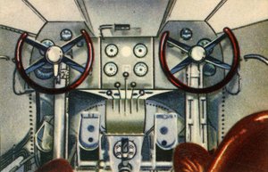 Cockpit an Bord des Dornier-Flugbootes, 1920er Jahre, 1932