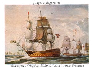 Flaggschiff Codringtons, H.M.S. Asia, vor Navarino, 1936 von Unbekannt