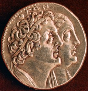 Münze von Ptolemaios I. und Berenike I., Ptolemäisches Königreich Ägypten, 3. Jahrhundert v. Chr. von Unbekannt