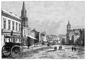 Collins Street, Melbourne, Victoria, Australien, 19. Jahrhundert von Unbekannt