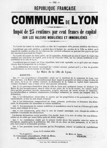 Commune de Lyon, aus Französische politische Plakate der Pariser Kommune, Mai 1871