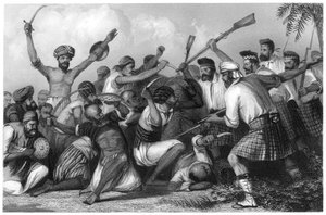 Konflikt mit den Ghazees vor Bareilly, 6. Mai 1858, um 1860 von Unbekannt