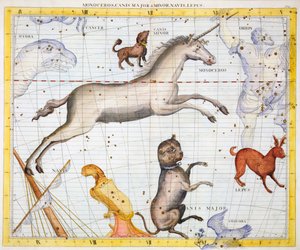 Konstellationen von Monoceros, Canis Major und Canis Minor, 1729 von Unbekannt