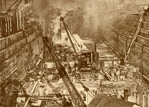 Bau eines Trockendocks in Swansea, um 1930 von Unbekannt