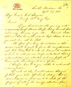 Zeitgenössische Kopie eines Briefes von U. S. Grant, Smith