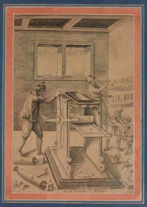 Kupferplatten-Drucker bei der Arbeit, Folio aus dem Davis-Album, Iran