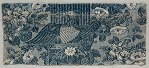 Kupferplattenbedrucktes Baumwollfragment mit amerikanischem Adler, 1830 - 1840 von Unbekannt