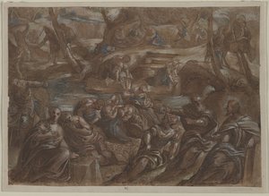 Kopie von Tintorettos Kinder Israels sammeln Manna, nach 1594 von Unbekannt