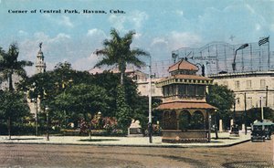 Ecke des Central Parks, Havanna, Kuba, ca. 1910