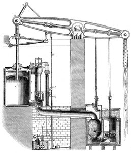 Cornish oder einfach wirkende Pumpmaschine, 1866 von Unbekannt