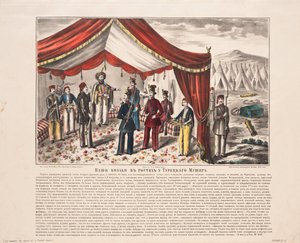 Kosaken besuchen den türkischen Mushir nach der Schlacht von Kurekdere, 1855 von Unbekannt