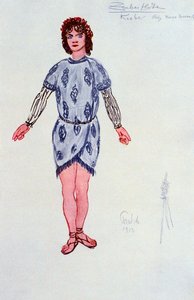 Kostümentwurf für einen der drei Jünglinge oder Genien, 1913 von Unbekannt